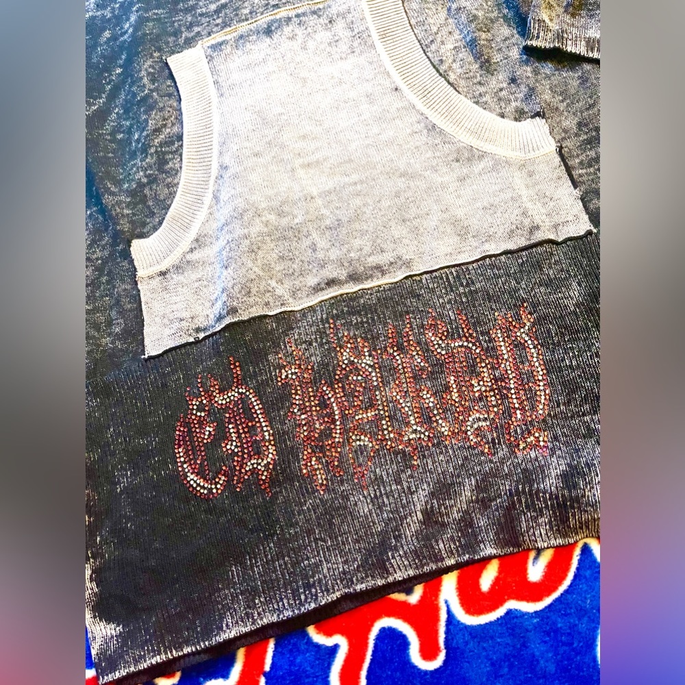 Ed Hardy Christian Audigier hooded pullover burnout acidwash hoodie sweater Y2k - Picture 8 of 8